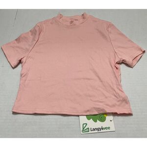 Langyiwee Girls Pink Ribbed Short Sleeve Top Size 15-16Y NWT